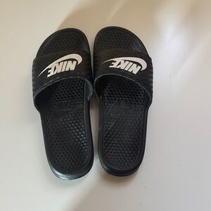 Nike Black and White Slide Sandals